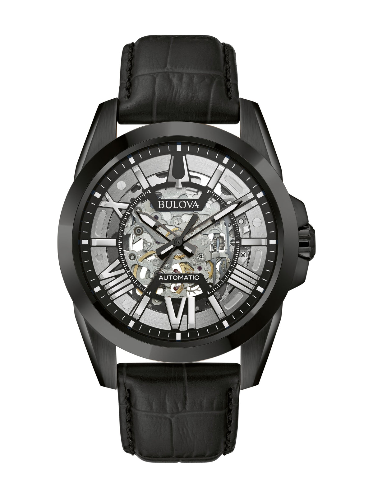 Bulova Sutton 98A304 men's automatic watch, black dial