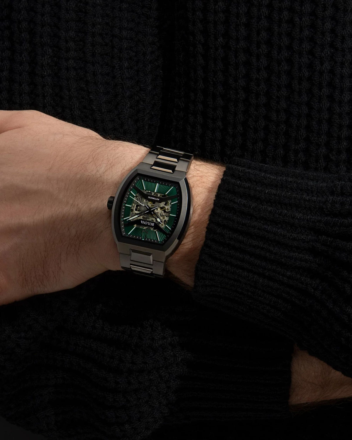 Bulova Maquina Green Men's Watch (98A321), worn