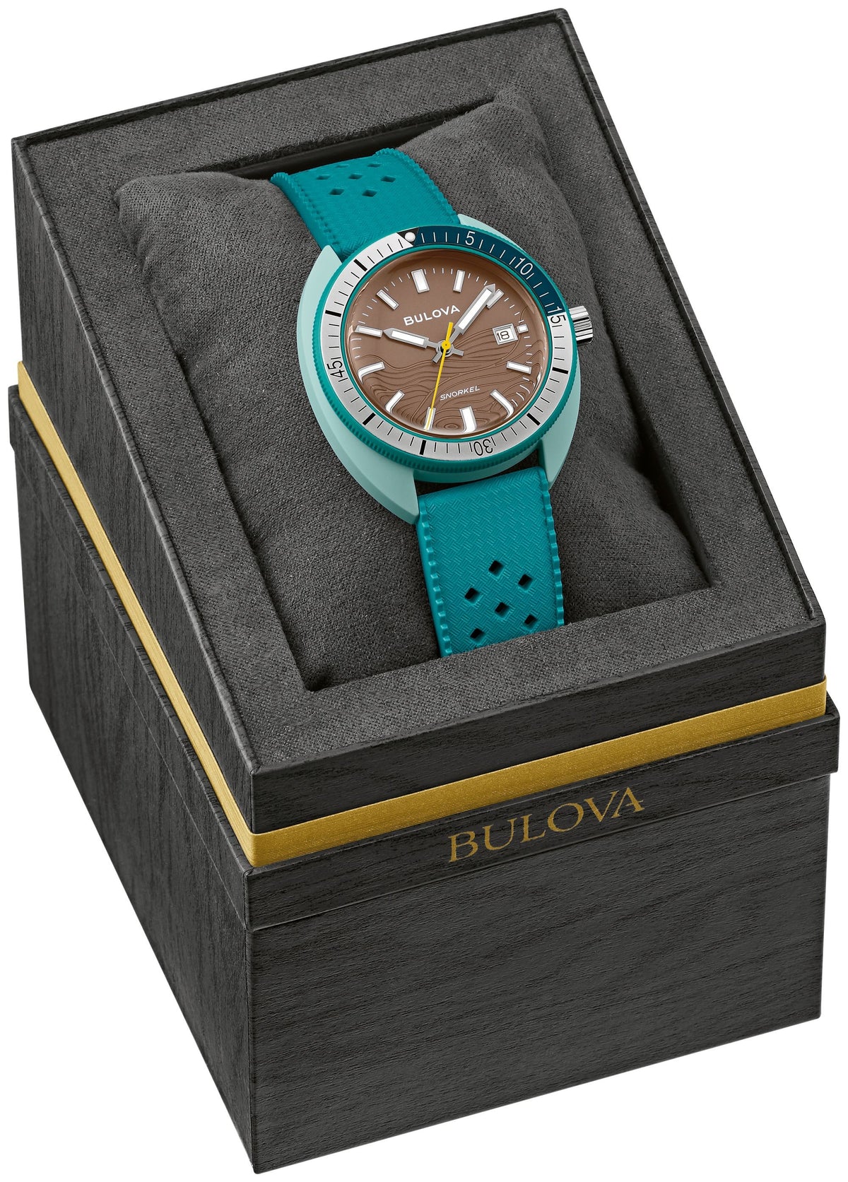 Bulova Snorkel Brown Men's Watch (98B446), presentation box