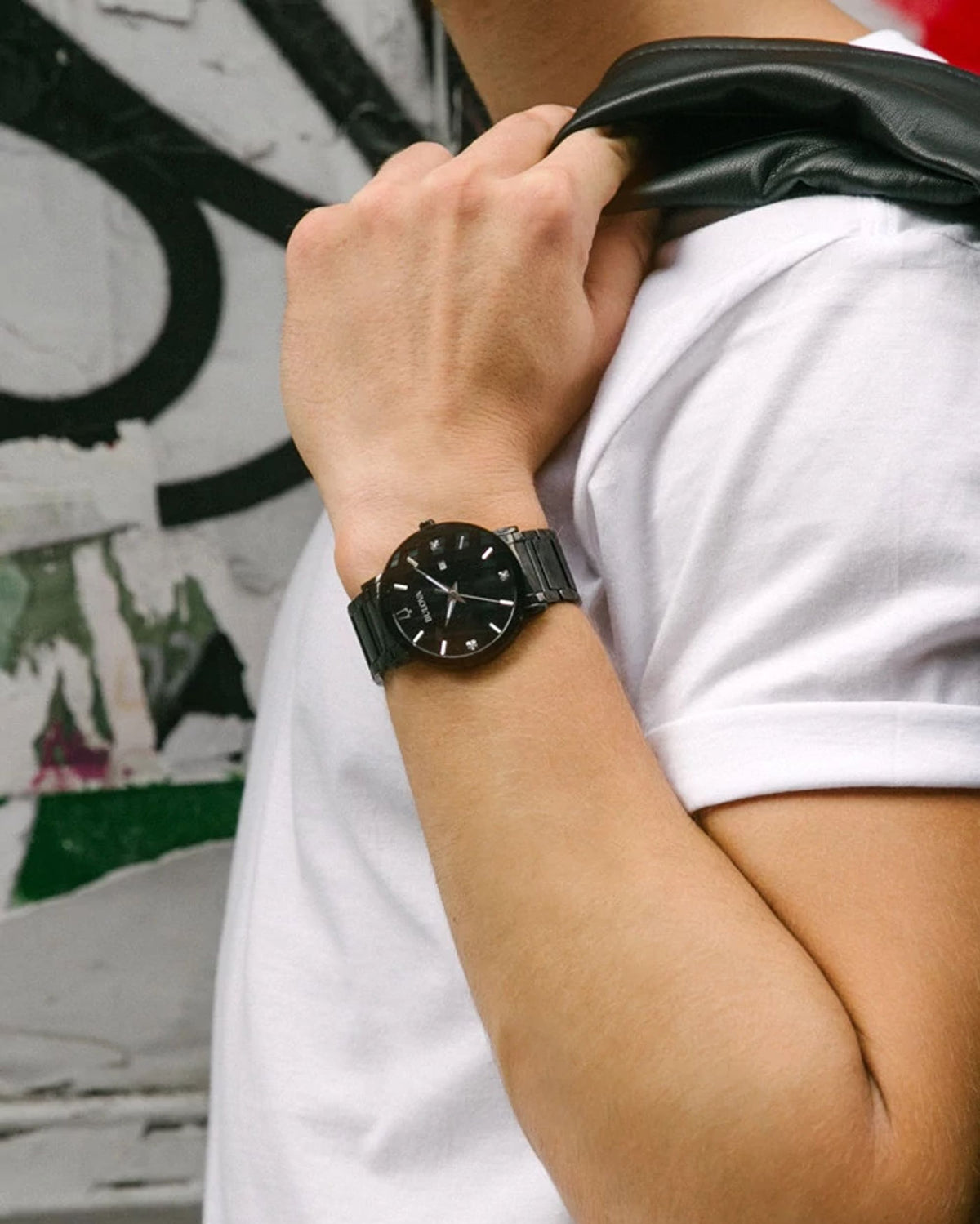 Bulova Futuro Black Men's Watch (98D144), worn