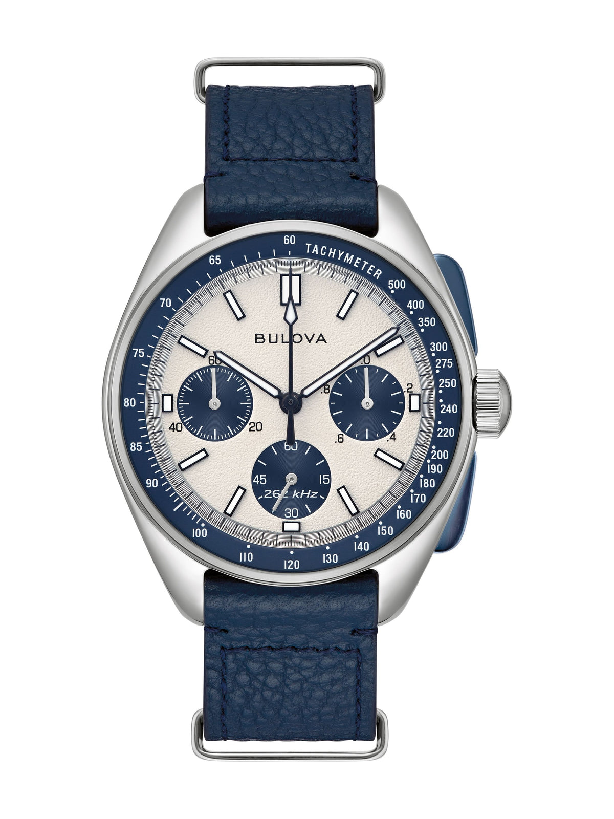 Bulova Lunar Pilot 98K112 men's quartz chronograph, silver-white dial