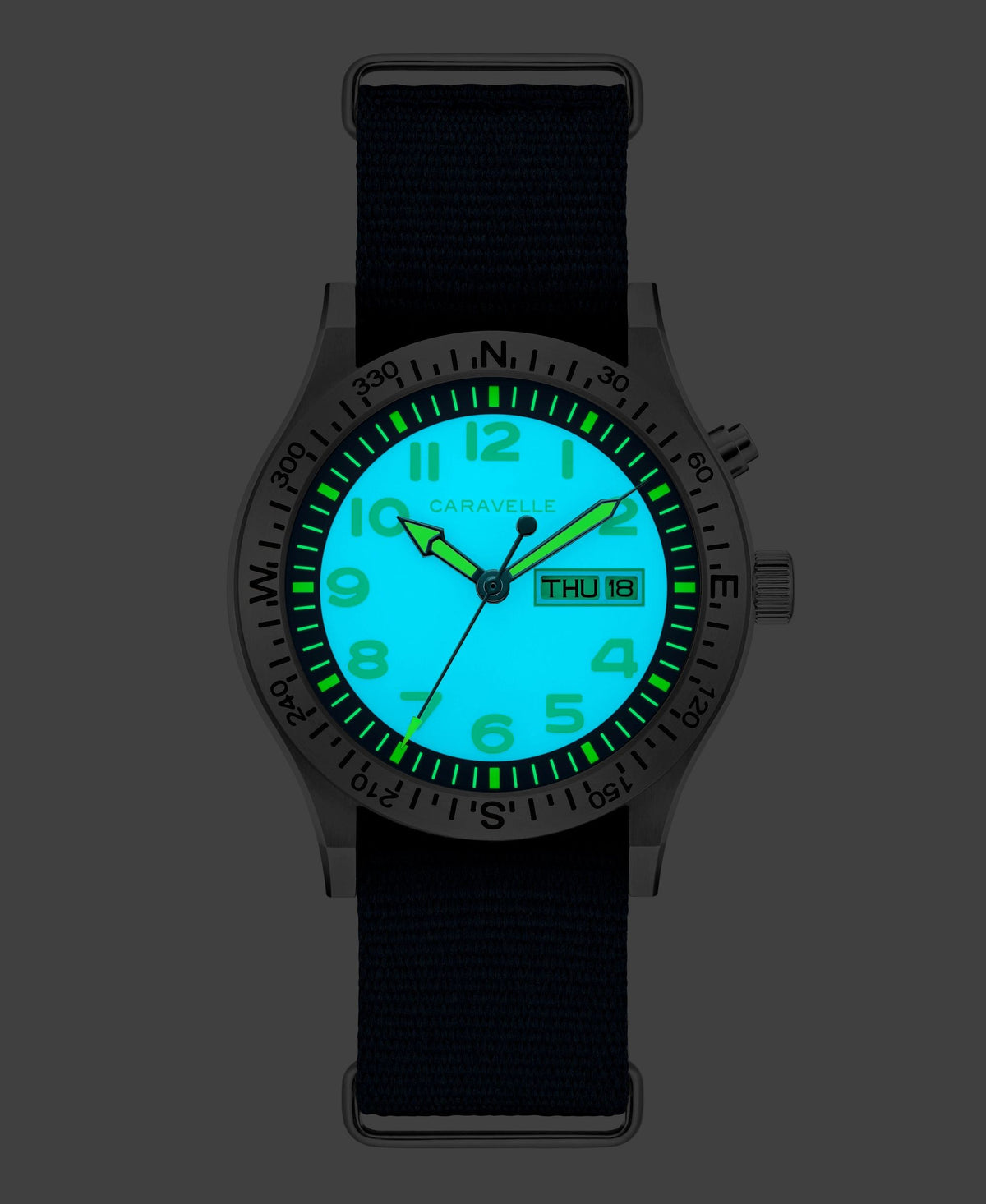 Caravelle Field Lite Up Blue Men's Watch (43C126), detail