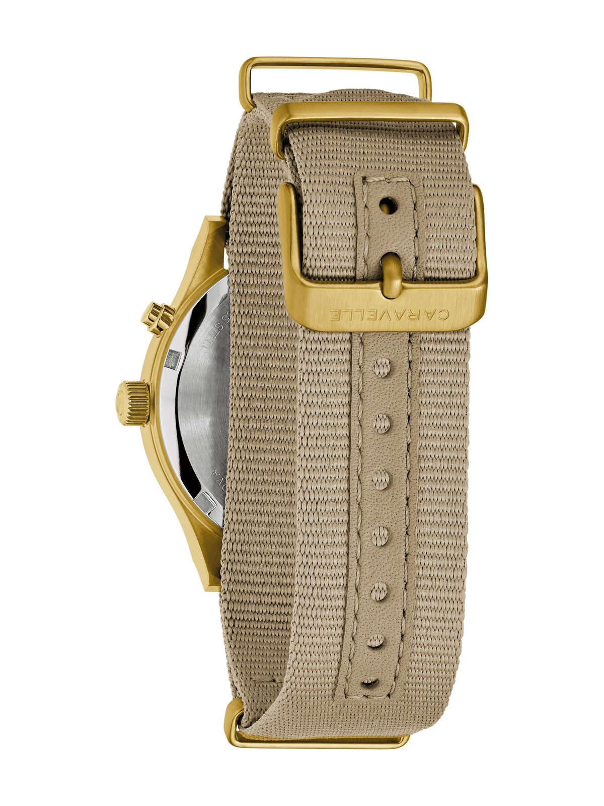 Caravelle Field Lite Up Taupe Men's Watch (44C113), case back