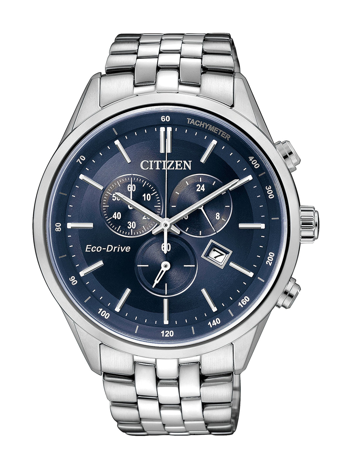 Citizen Corso AT2141-52L men's Eco-Drive chronograph, blue dial, side view