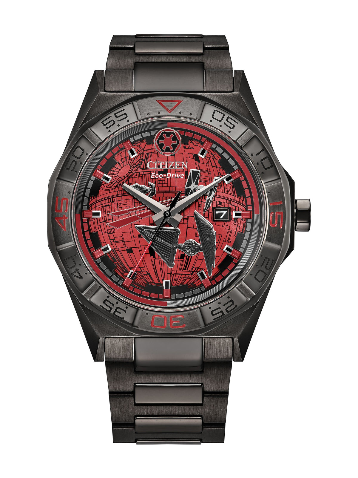 Citizen Star Wars Death Star AW1857-57W men's Eco-Drive watch, black dial