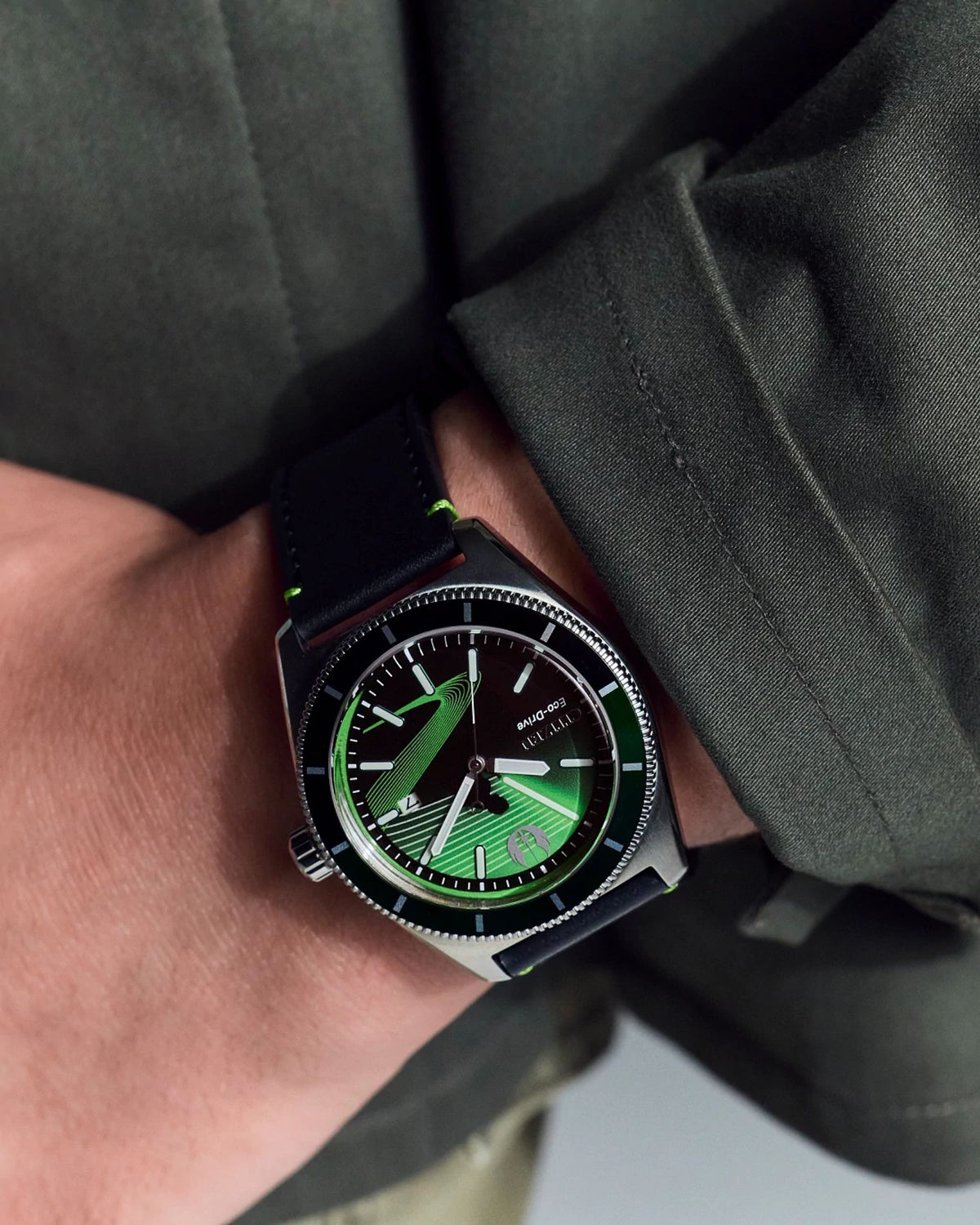 Citizen Star Wars Jedi Luke Skywalker AW1910-48W men's Eco-Drive watch, black dial, worn