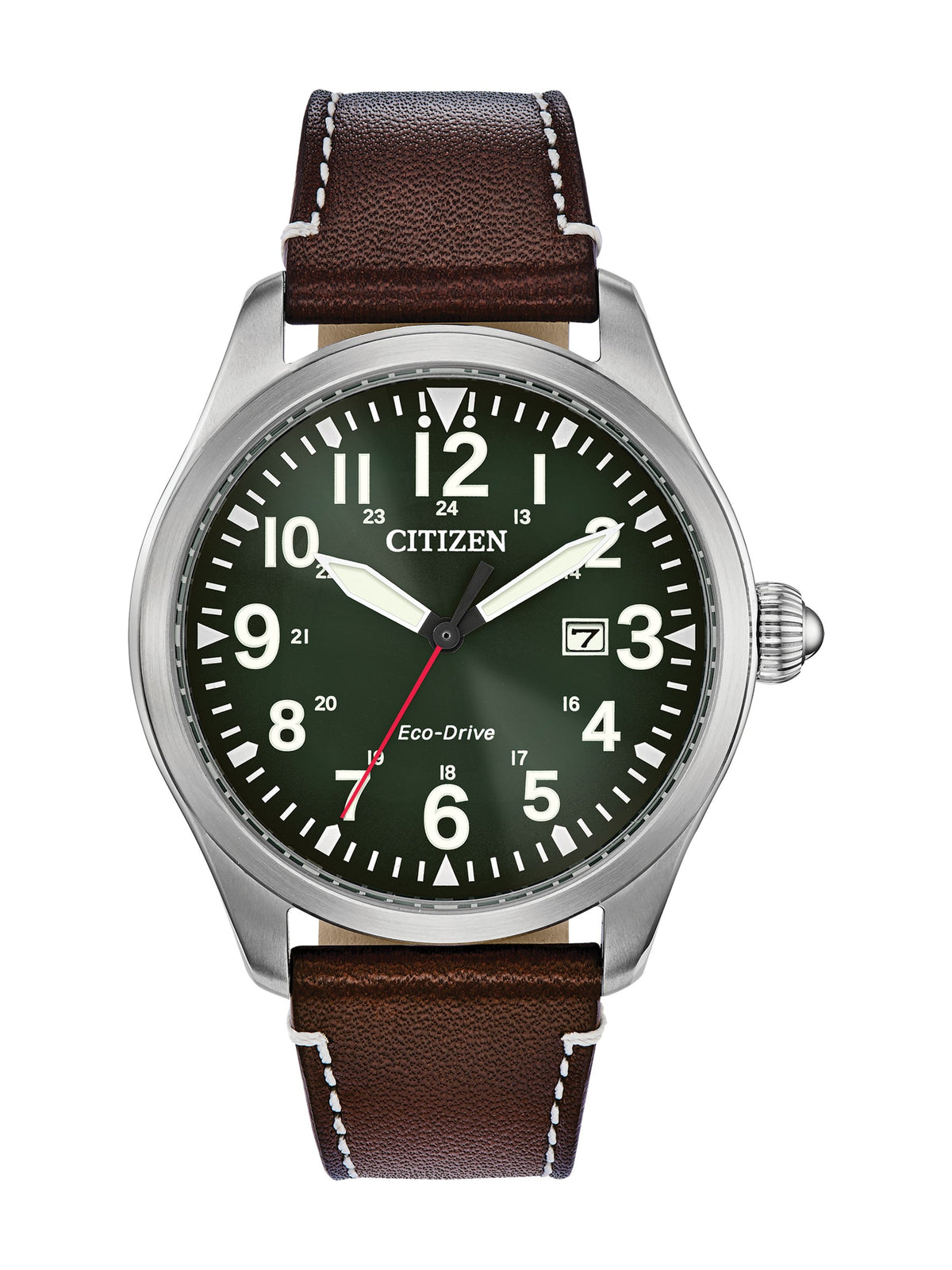 Citizen Garrison BM6838-09X men's Eco-Drive watch, green dial
