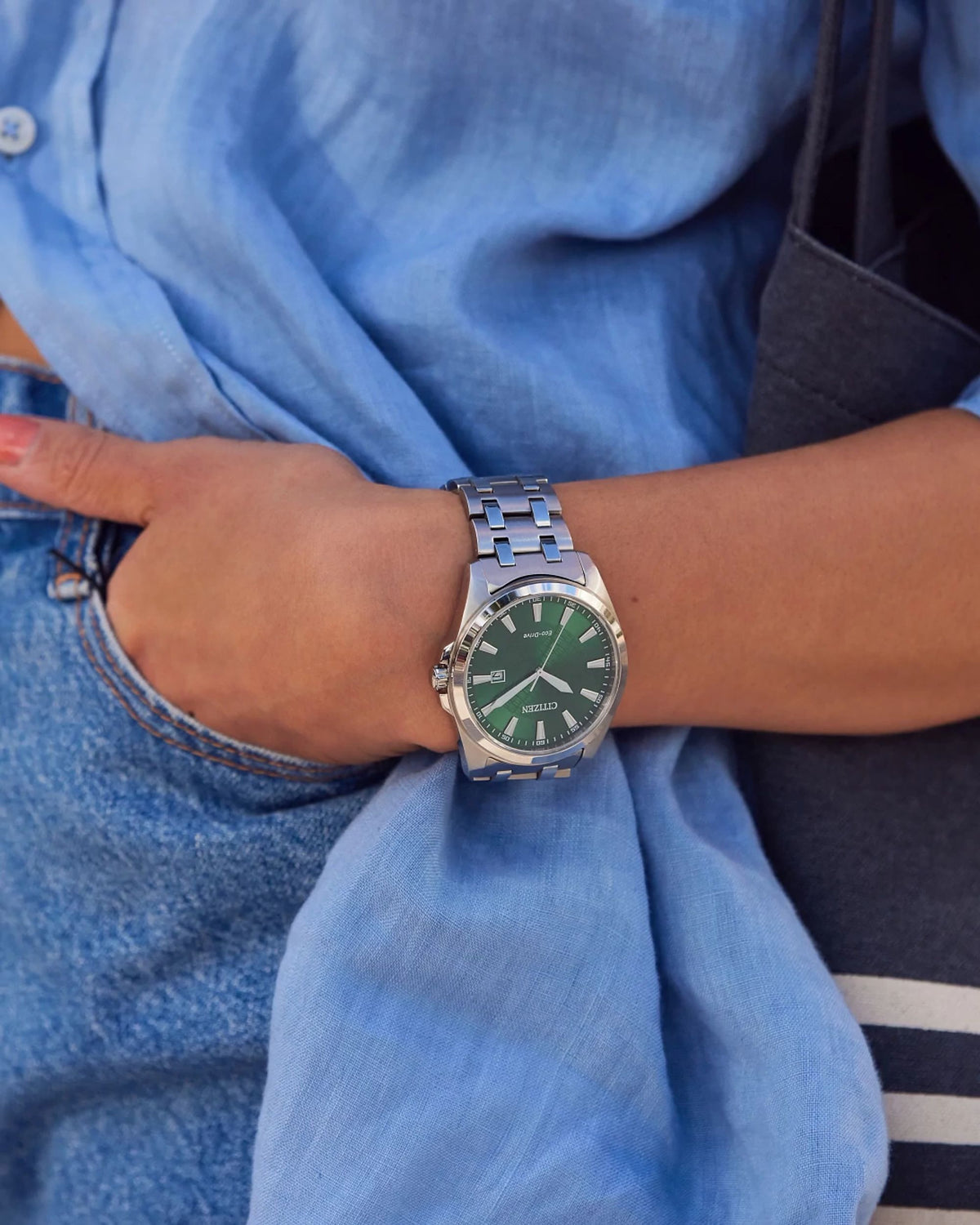 Citizen Peyten Green Men's Watch (BM7530-50X), worn