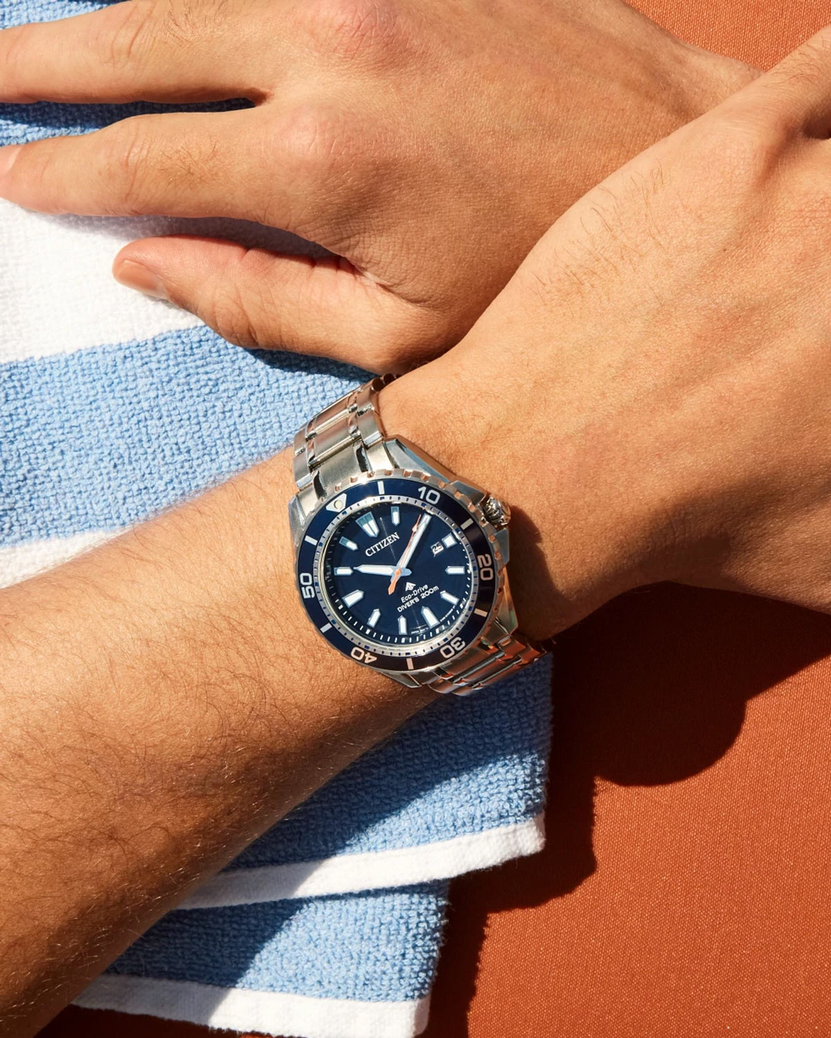 Citizen Promaster Diver Blue Men's Watch (BN0191-55L), worn
