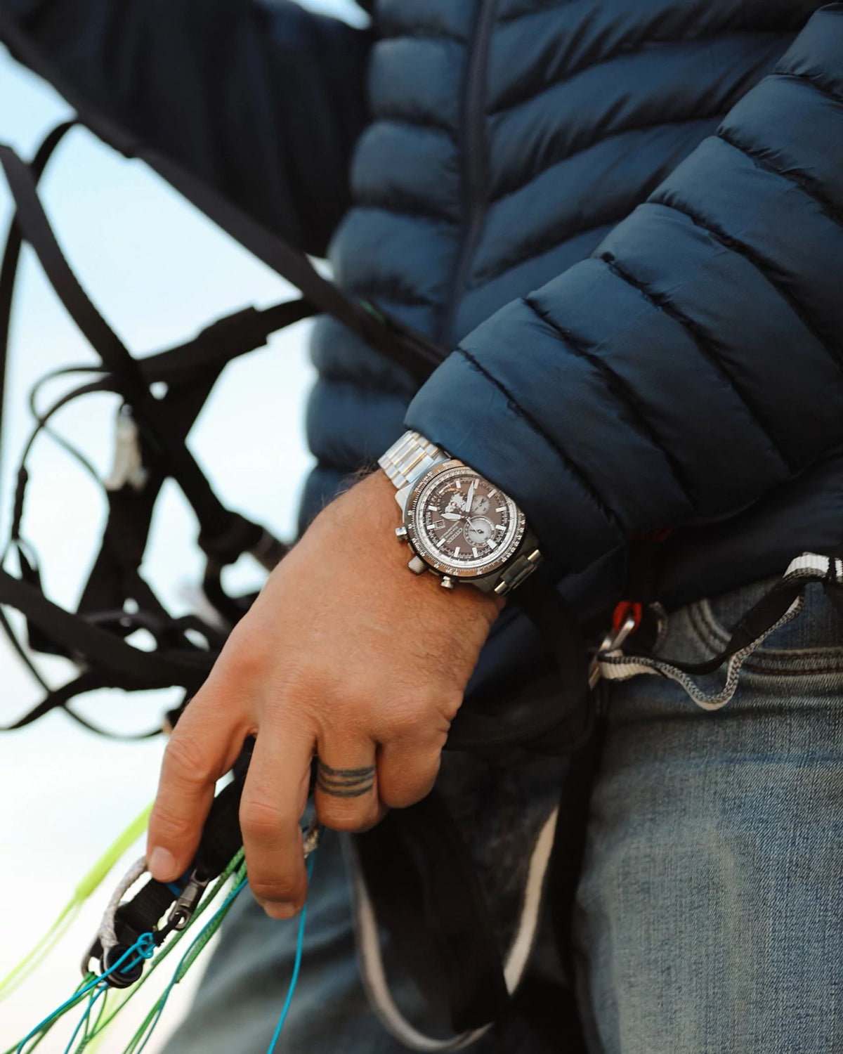Citizen Geo Trekker Gray Men's Watch (BY3006-53H), worn