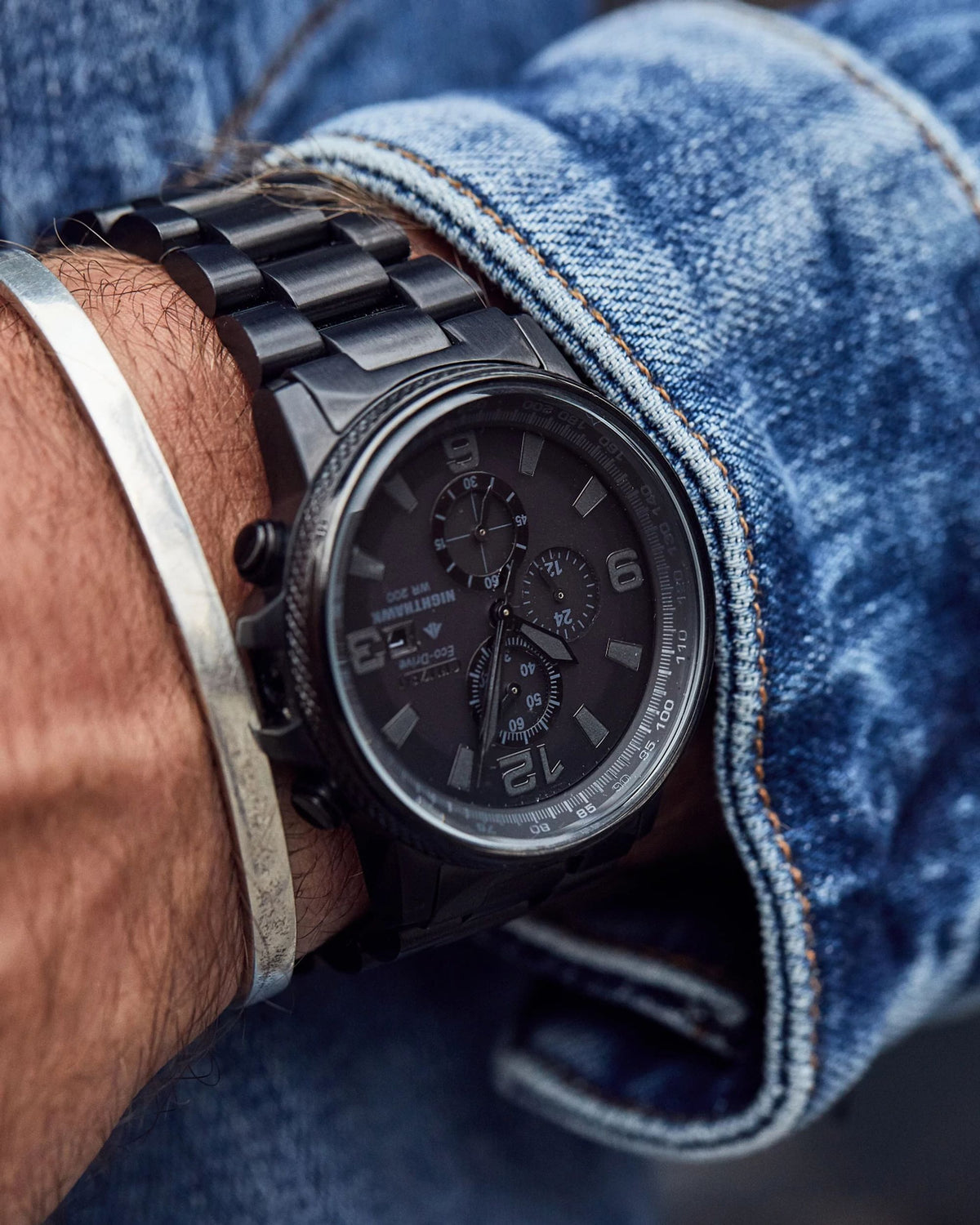 Citizen Nighthawk Black Men's Watch (CA0295-58E), worn