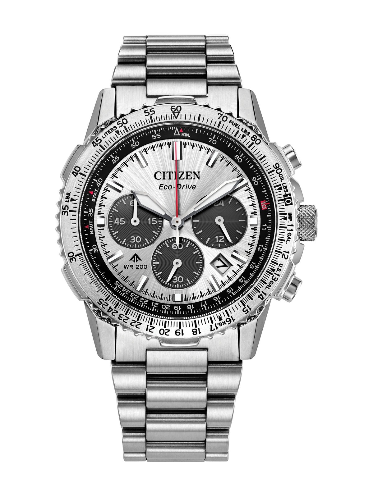 Citizen Promaster Sky CA4660-61A men's Eco-Drive chronograph, silver-tone dial