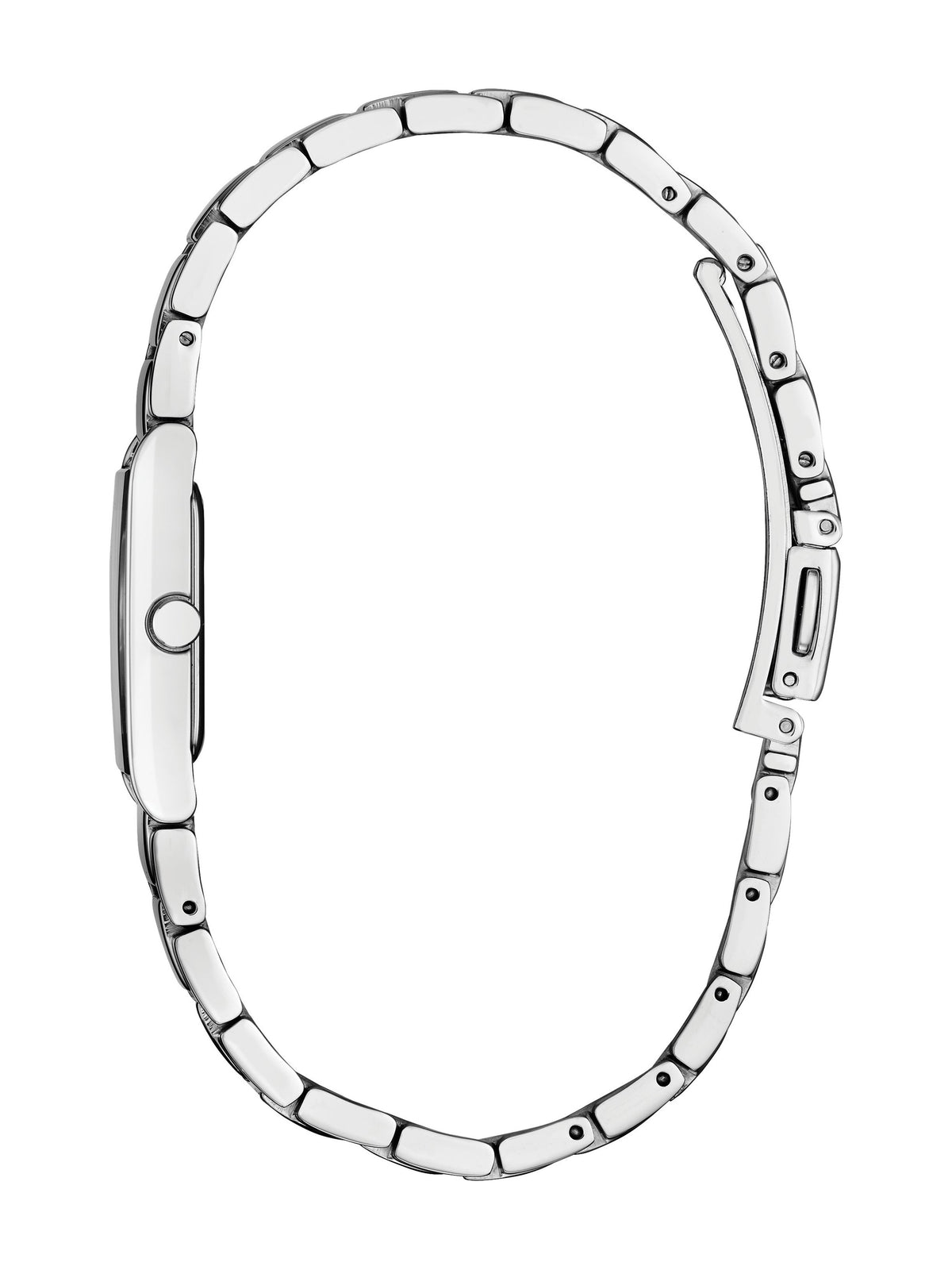 Citizen Axiom EG7051-51A women's Eco-Drive watch, silver-tone dial, side view