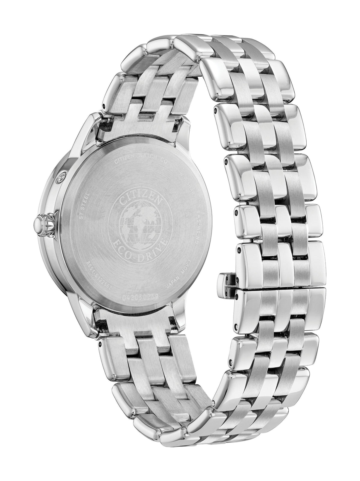Citizen Calendrier Blue Mother of Pearl Women's Watch (FD0000-52N), case back