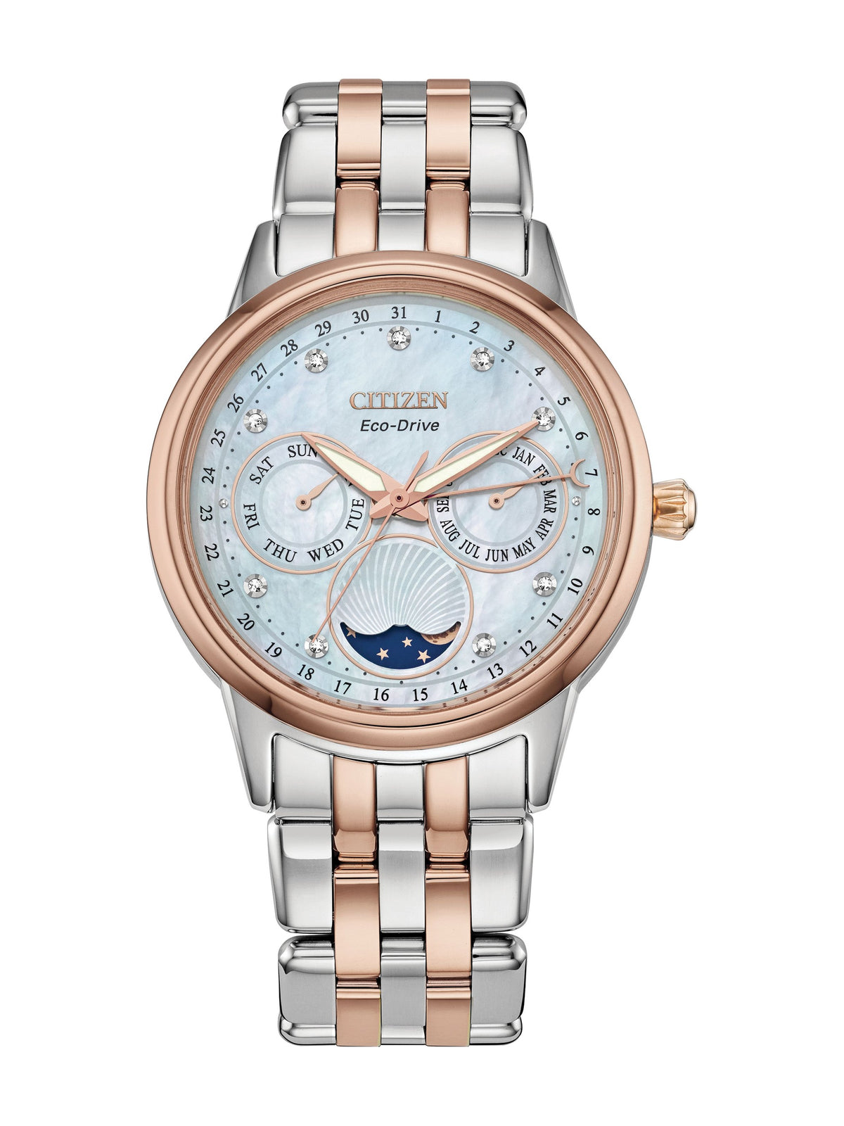 Citizen Calendrier White Mother of Pearl Women's Watch (FD0006-56D)
