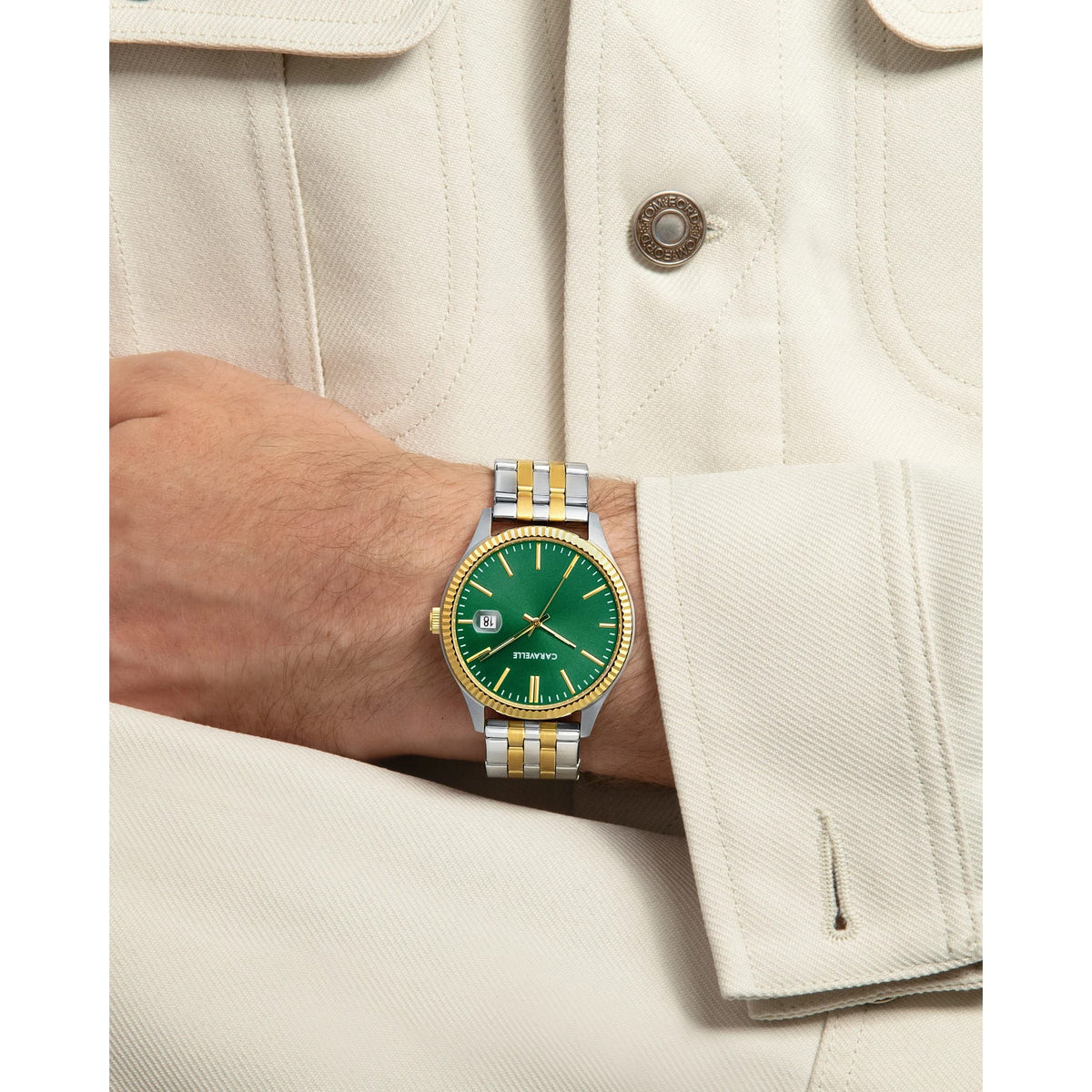 Caravelle Dress Green Men's Watch (45B162)