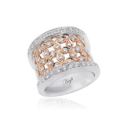 18KT Diamond Ring White and Rose Gold