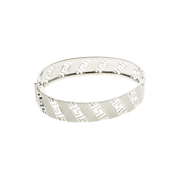 14Kt White Gold  Versace Pattern Bangle