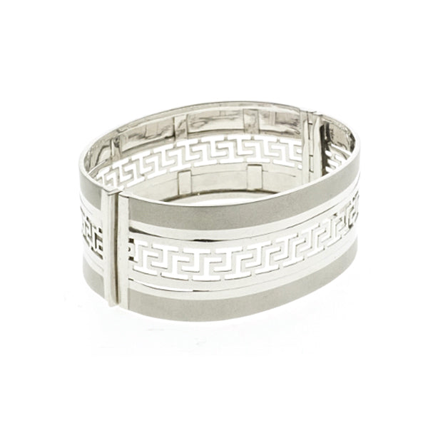 14Kt White Gold Versace Pattern Bangle