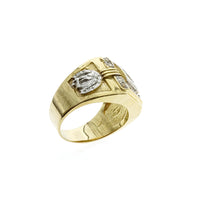 10Kt Two Tone Gold CZ Horse Design Ring