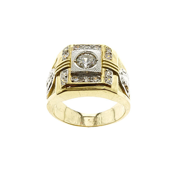10Kt Two Tone Gold CZ Horse Design Ring