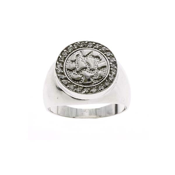 10Kt White Gold CZ Ring
