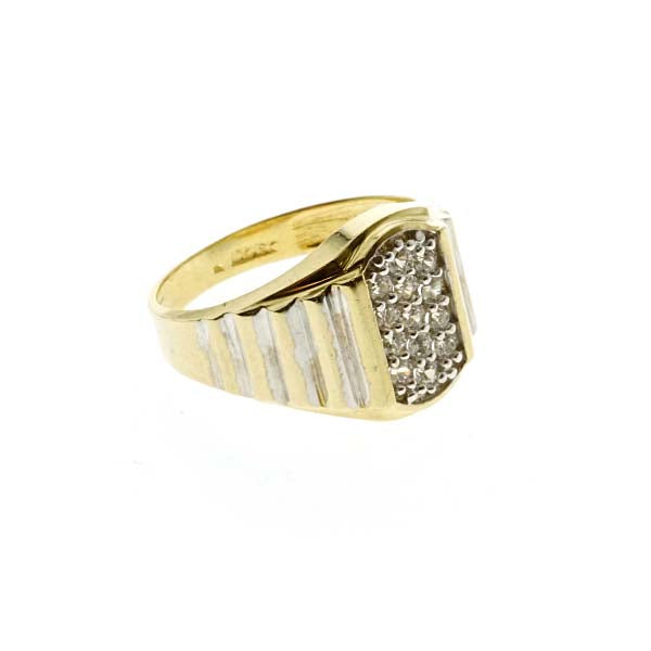 10Kt Two Tone Gold CZ Ring