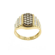 10Kt Two Tone Gold CZ Ring