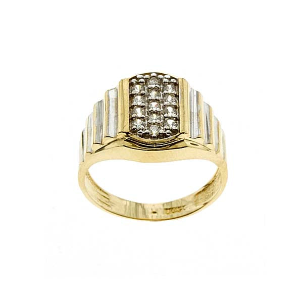 10Kt Two Tone Gold CZ Ring