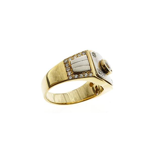 10Kt Two Tone Gold CZ Ring