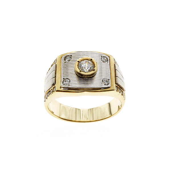 10Kt Two Tone Gold CZ Ring