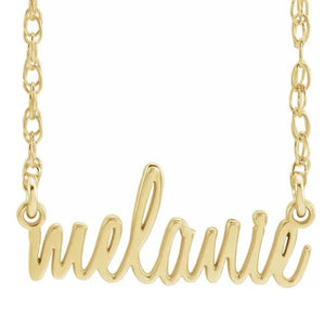 Script Nameplate Necklace All Lowercase