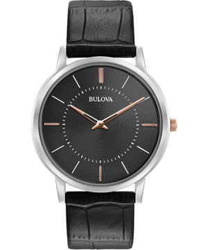 Bulova Classic Black Leather Watch 98A167
