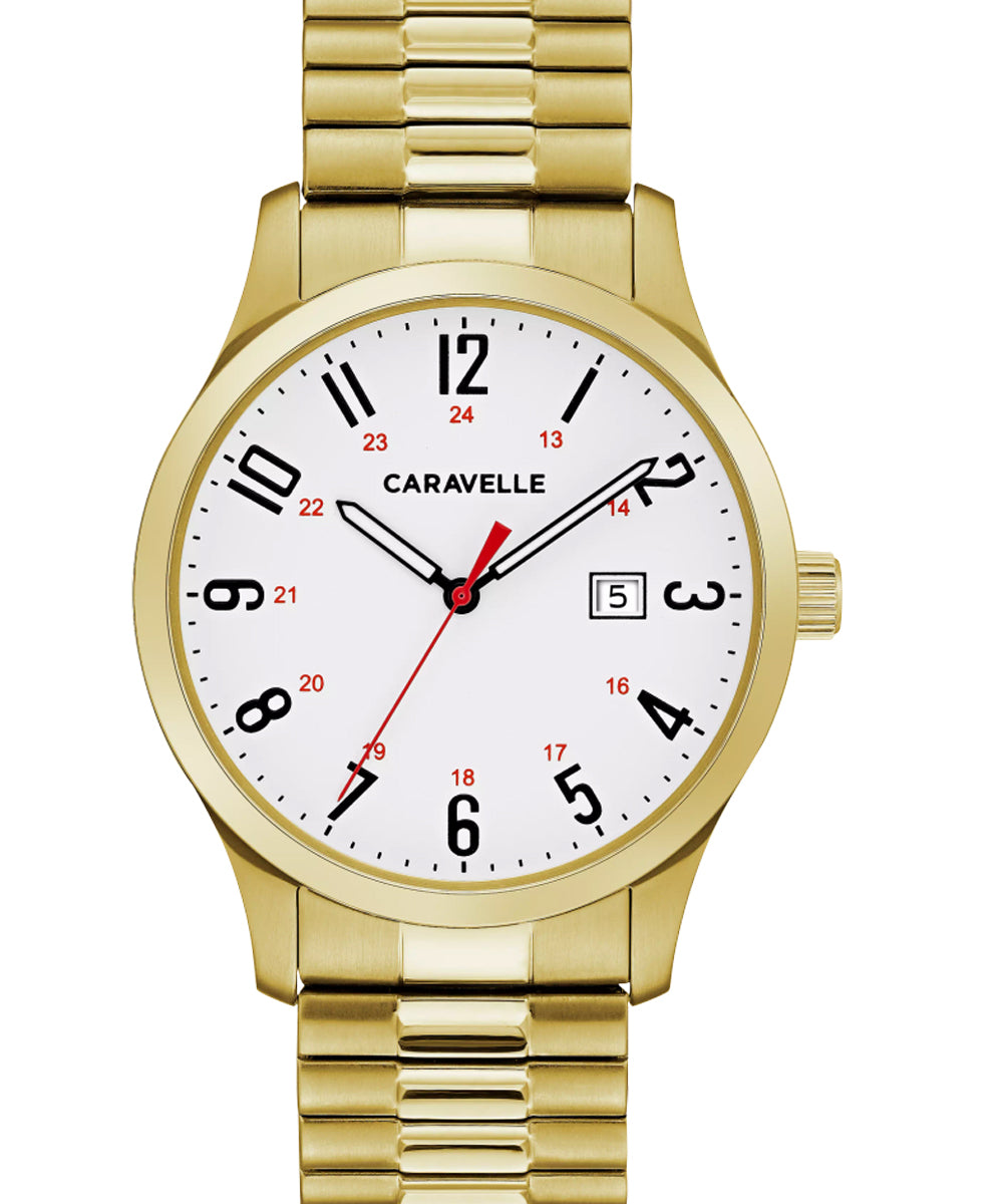 Caravelle by Bulova Men's Traditional Stainless Steel Expansion Watch 44B117