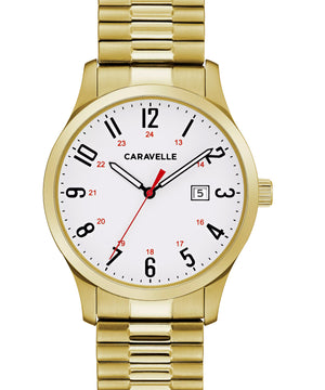 Caravelle by Bulova Men's Traditional Stainless Steel Expansion Watch 44B117