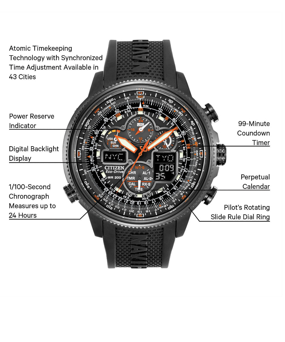 Citizen Promaster Navihawk A-T Black Men's Watch (JY8035-04E), detail