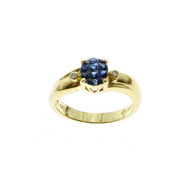 14Kt Gold Saphire Diamond Ring