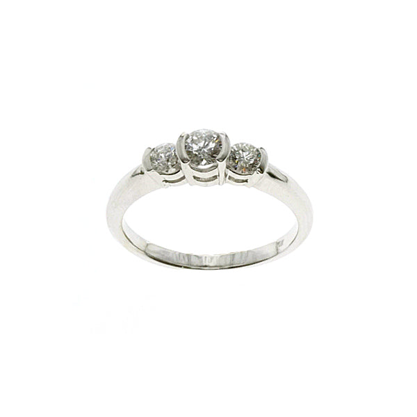 14Kt White Gold Three Stone Diamond Ring