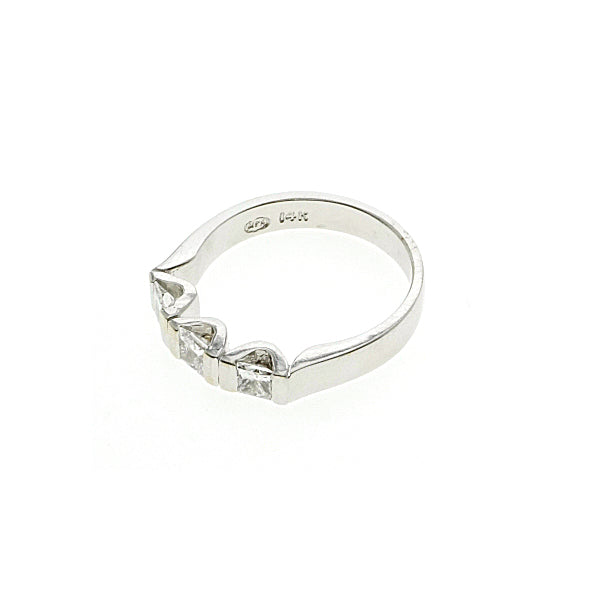 14Kt White gold Three Stone Diamond Ring