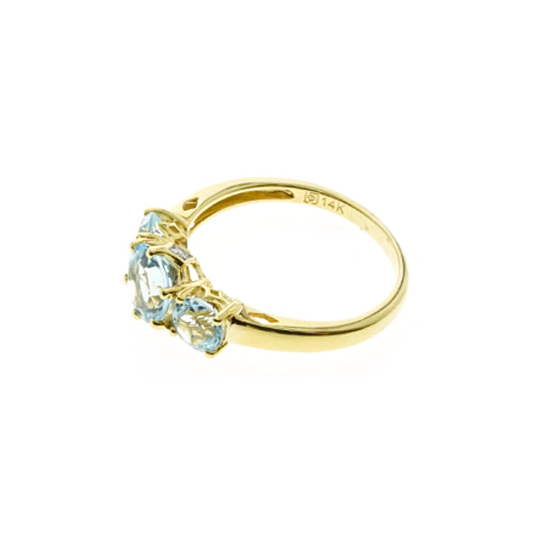 14Kt Gold Topaz Diamond Ring