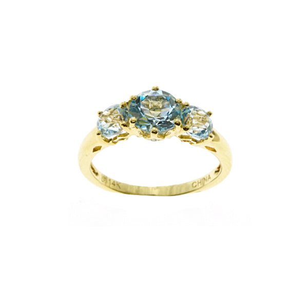 14Kt Gold Topaz Diamond Ring