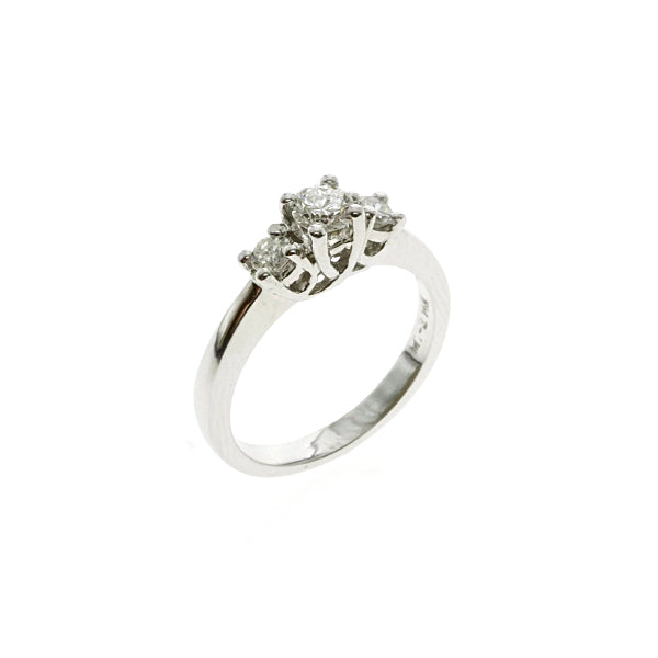 14Kt White Gold Trinity Diamond Ring