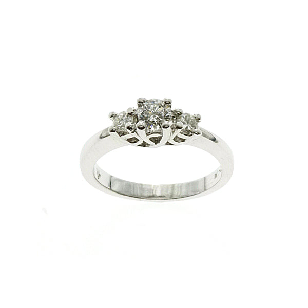 14Kt White Gold Trinity Diamond Ring