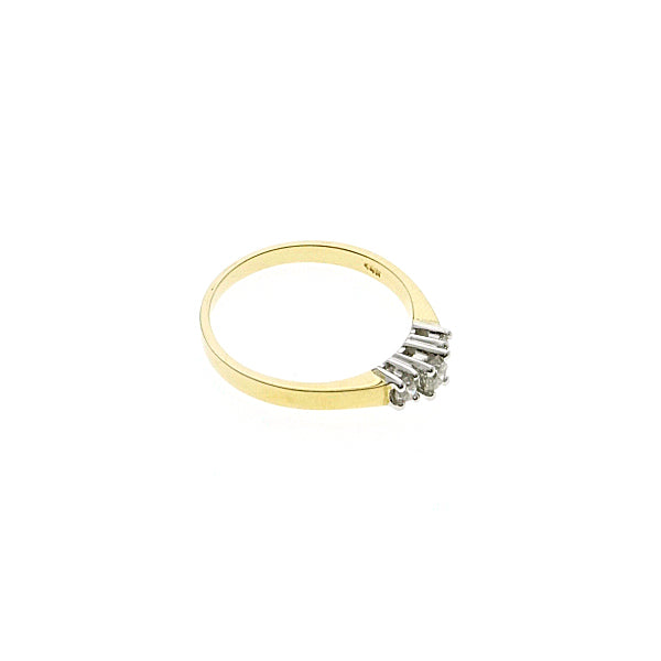 14Kt Two Tone Gold Trinity Diamond Ring