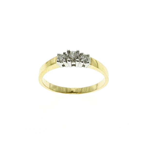 14Kt Two Tone Gold Trinity Diamond Ring