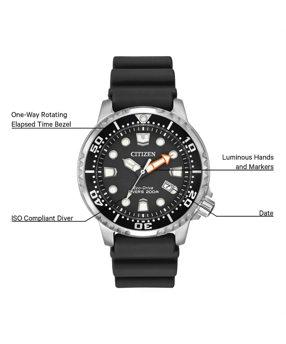 Citizen Promaster Professional Diver Black Men's Watch (BN0150-28E), detail