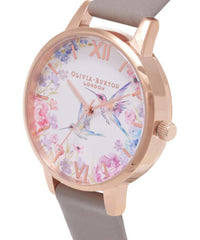 Olivia Burton Demi Hummingbirds Grey & Rose Gold Watch #OB16PP79