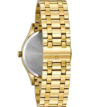 Bulova Classic Collection Black Diamond Dial Gold Watch 97D108