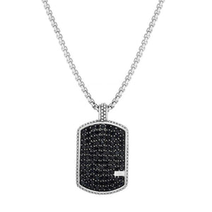 Sterling Silver Sapphire Dog Tag Necklace