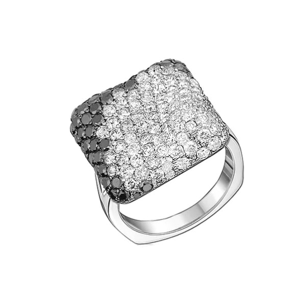 Black, Grey & White Diamond Ring 18kt